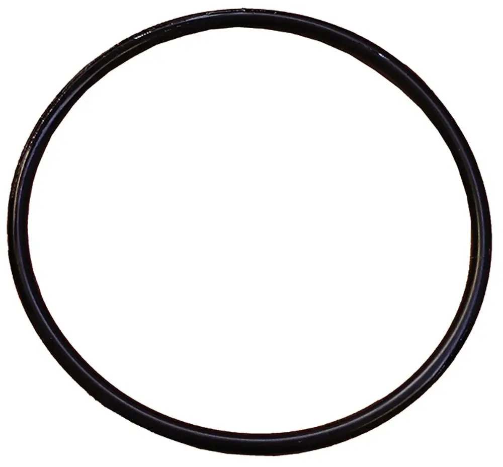 Schwarzer O-Ring auf weißem Hintergrund, geeignet für den Einsatz in Filtern oder Dichtungen, möglicherweise kompatibel mit Geräten der Marke Syr.